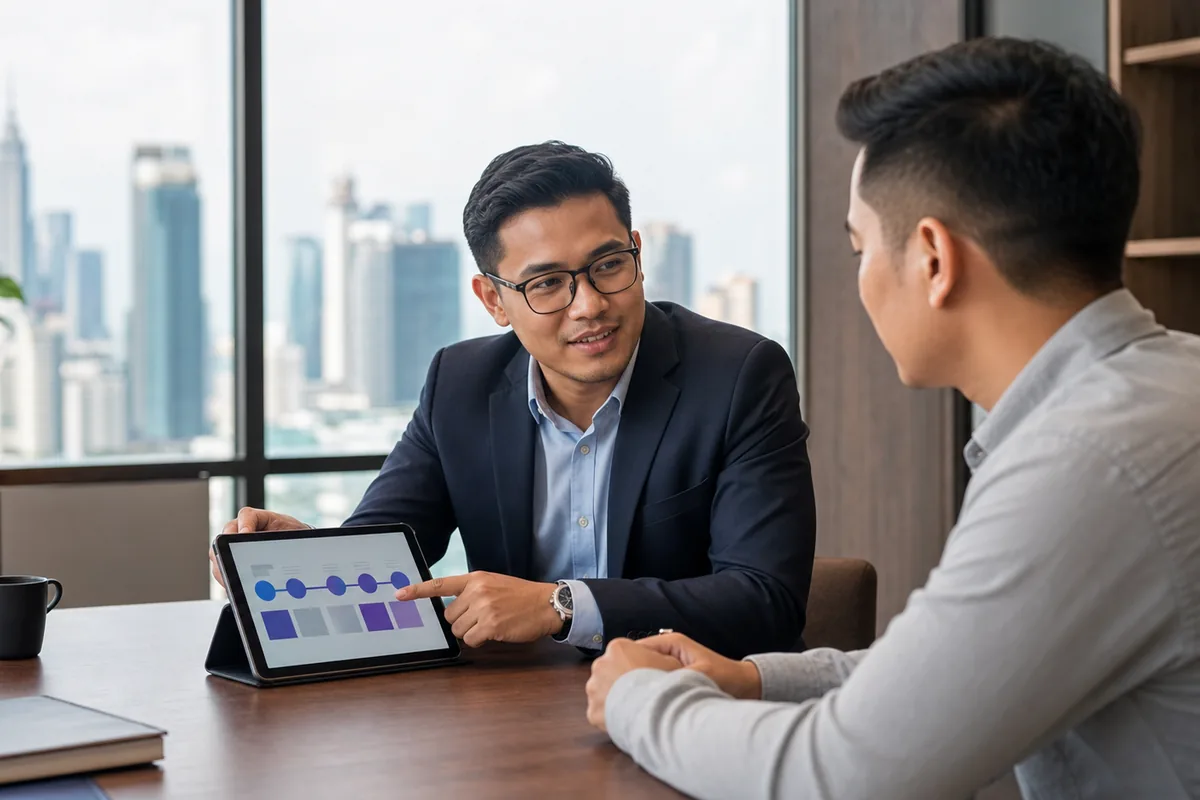 Kuala Lumpur consultant discussing a client decision journey