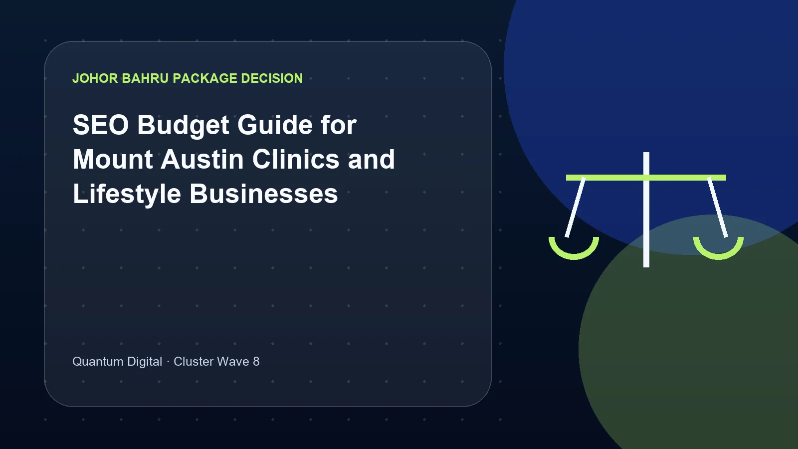 Illustrative decision graphic for SEO Budget Guide for Mount Austin Clinics and Lifestyle Businesses