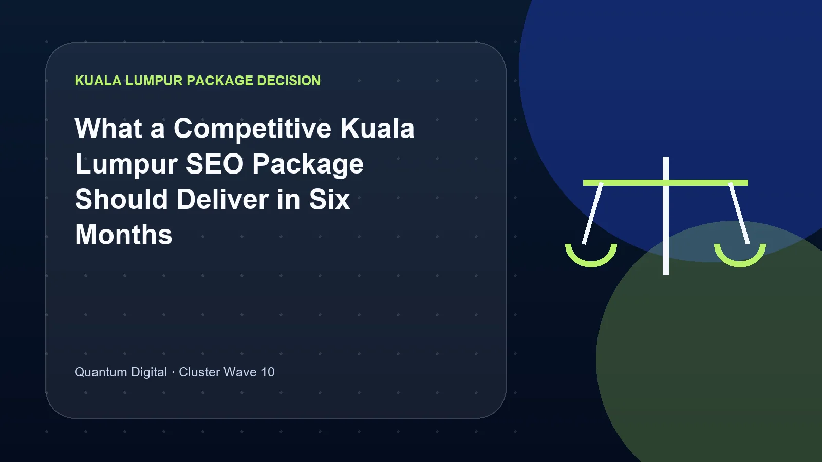 Illustrative decision graphic for What a Competitive Kuala Lumpur SEO Package Should Deliver in Six Months